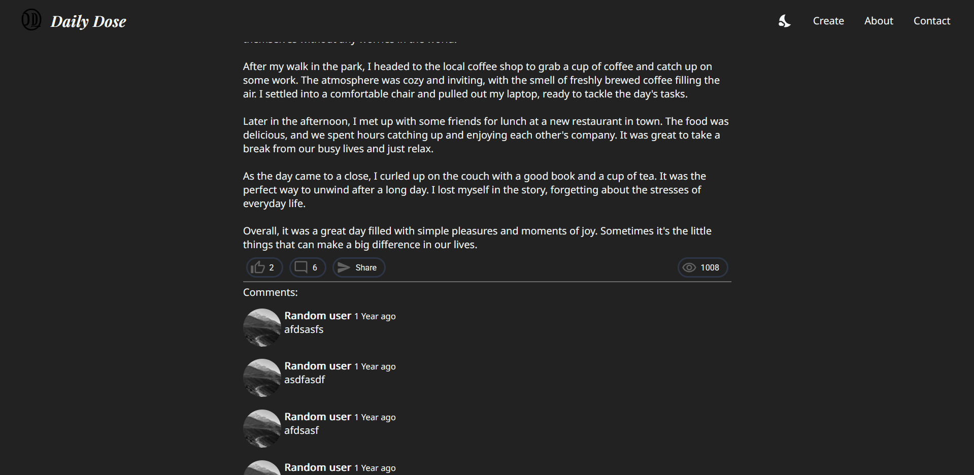 Daily Dose Blog preview